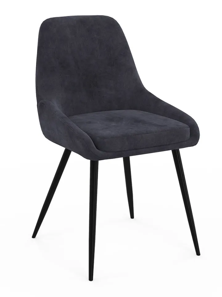 IDOMYA Factory Sitzmöbel<2er-Set: Esszimmerstühle "Olivia" in Anthrazit - (B)47,5 x (H)79 x (T)54 cm