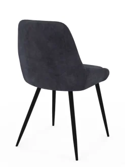IDOMYA Factory Sitzmöbel<2er-Set: Esszimmerstühle "Olivia" in Anthrazit - (B)47,5 x (H)79 x (T)54 cm