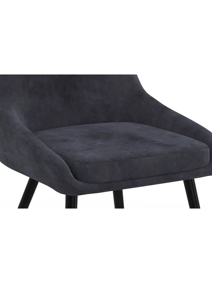 IDOMYA Factory Sitzmöbel<2er-Set: Esszimmerstühle "Olivia" in Anthrazit - (B)47,5 x (H)79 x (T)54 cm