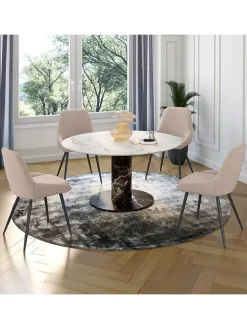 IDOMYA Factory Sitzmöbel<4er-Set: Esszimmerstühle "Ornella" in Beige - (B)47,5 x (H)79 x (T)54 cm