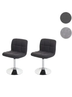 MCW Möbel-Sets<2er-Set Esszimmerstuhl Cadiz drehbar, Dunkelgrau