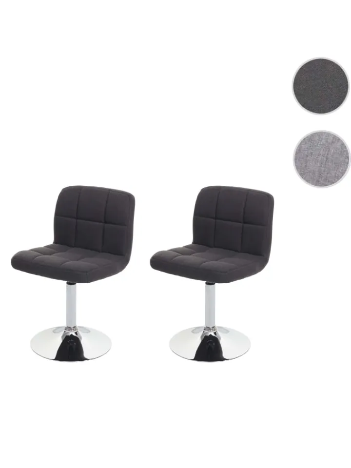 MCW Möbel-Sets<2er-Set Esszimmerstuhl Cadiz drehbar, Dunkelgrau