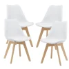 en.casa Sitzmöbel<4er-Set Esszimmerstuhl Fläten in Weiß (H)81cm (B)49cm (T)57cm