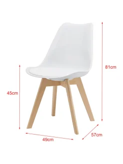 en.casa Sitzmöbel<4er-Set Esszimmerstuhl Fläten in Weiß (H)81cm (B)49cm (T)57cm