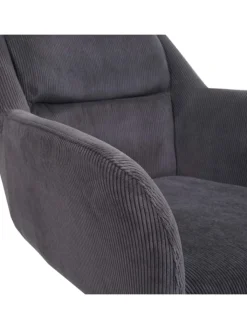 MCW Sitzmöbel<6er-Set Esszimmerstuhl K33 drehbar, Kord-grau