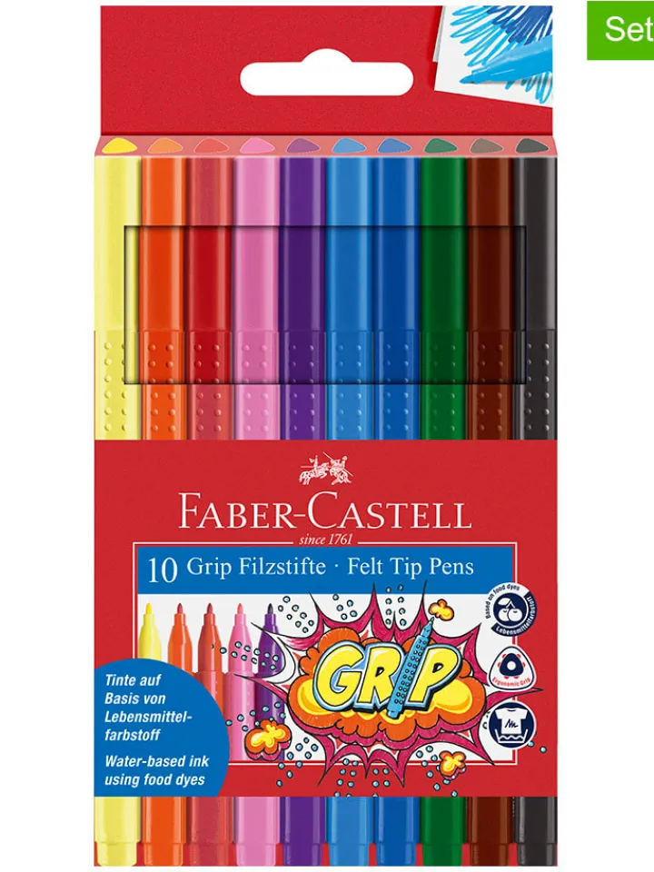 Faber-Castell Büro- & Schulbedarf<2er-Set: Filzstifte "Grip"- 2x 10 Stück