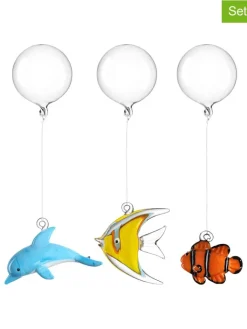 LEONARDO Wohndekoration<3er-Set: Freischwimmer ''Clownfisch Delfin Fisch'' in Bunt - (L)21 cm