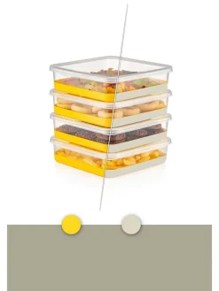 Violeta Home Aufbewahren & Servieren<12er-Set: Frischhaltedosen in Grau/ Transparent
