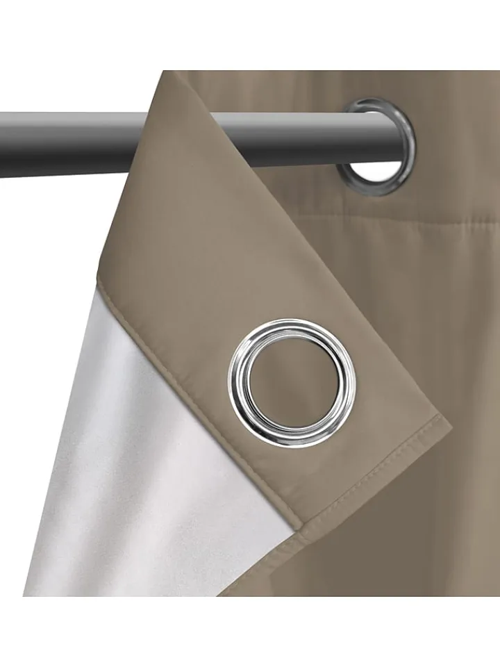 IDOMYA Essentials Gardinen, Jalousien & Rollos<2er-Set: Gardine in Taupe - (L)240 x (B)135 cm