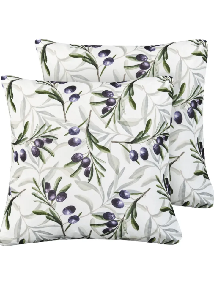 Beliani Gartenmöbel<2er-Set Gartenkissen TRANQUI in Bunt/Weiß/Grün
