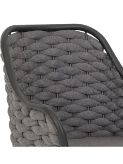MCW Gartenmöbel<2er-Set Gartenstuhl O16, Anthrazit Kissen dunkelgrau