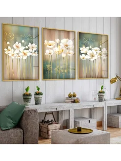 ABERTO DESIGN Wanddekoration<3er-Set: Gerahmte Glasdrucke