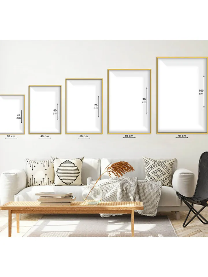 ABERTO DESIGN Wanddekoration<3er-Set: Gerahmte Glasdrucke