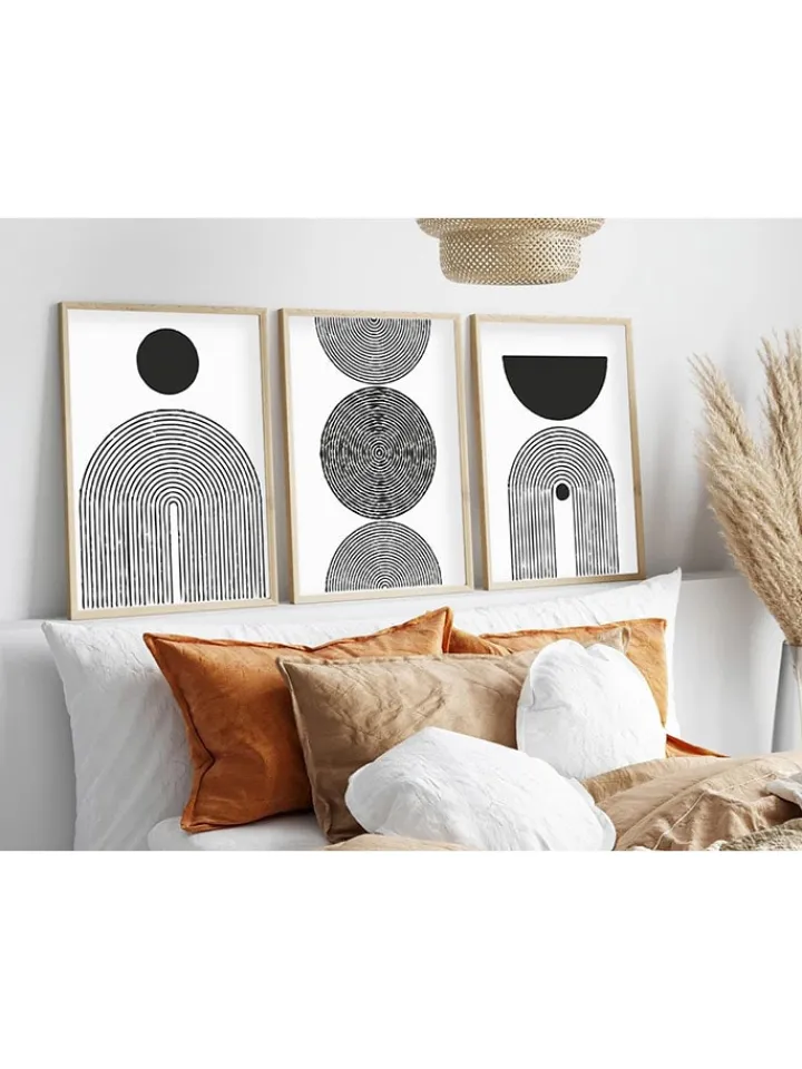 ABERTO DESIGN Wanddekoration<3er-Set: Gerahmte Kunstdrucke