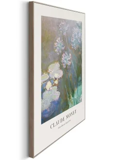 Orangewallz Wanddekoration<2er-Set: Gerahmte Kunstdrucke "Claude Monet - Purple Blue" - (B)40 x (H)50 cm
