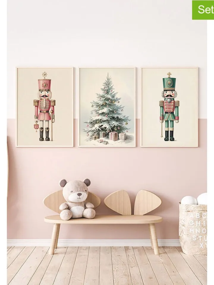 ABERTO DESIGN Wanddekoration<3er-Set: Gerahmte Kunstdrucke