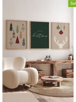 ABERTO DESIGN Wanddekoration<3er-Set: Gerahmte Kunstdrucke