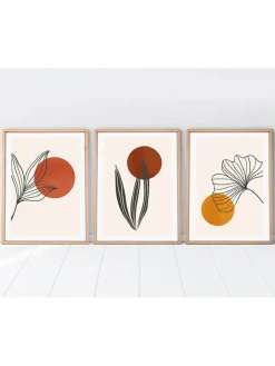 ABERTO DESIGN Wanddekoration<3er-Set: Gerahmte Kunstdrucke
