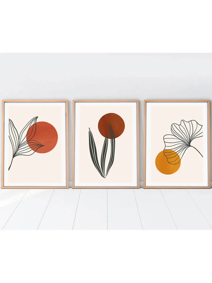 ABERTO DESIGN Wanddekoration<3er-Set: Gerahmte Kunstdrucke