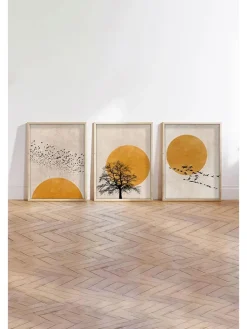 ABERTO DESIGN Wanddekoration<3er-Set: Gerahmte Kunstdrucke