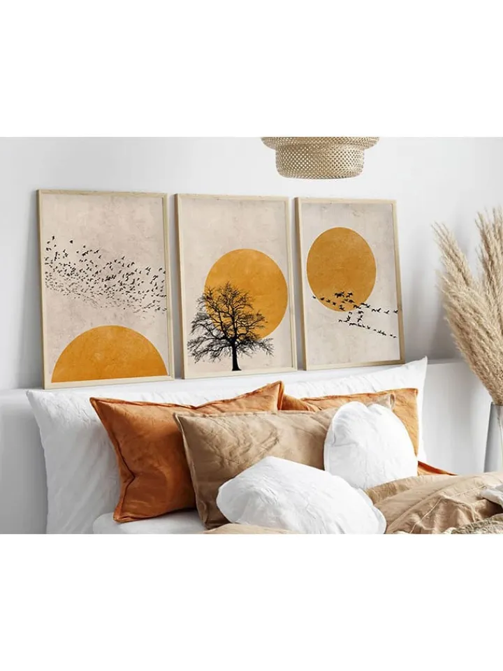 ABERTO DESIGN Wanddekoration<3er-Set: Gerahmte Kunstdrucke