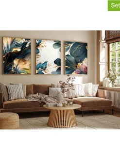 ABERTO DESIGN Wanddekoration<3er-Set: Gerahmte Kunstdrucke