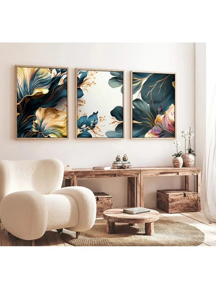ABERTO DESIGN Wanddekoration<3er-Set: Gerahmte Kunstdrucke