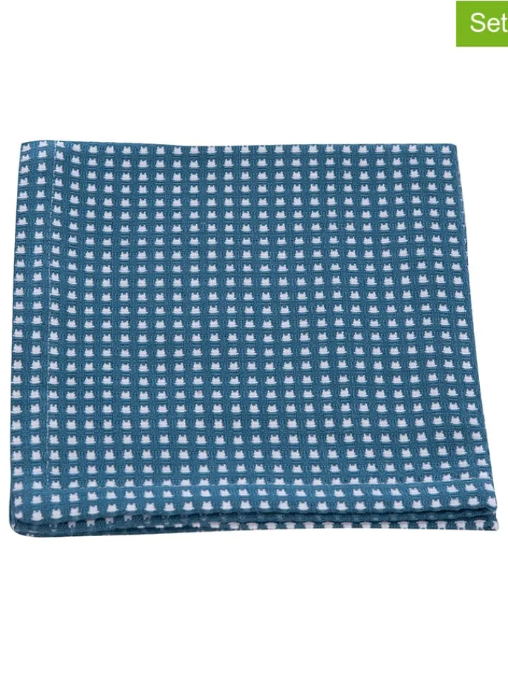 Overbeck and Friends Küchentextilien<2er-Set: Geschirrtücher "Elli" in Blau - (L)35 x (B)35 cm
