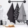 Today Küchentextilien|Tisch- & Küchentextilien<3er-Set: Geschirrtücher "Essential Fusain" in Grau/ Schwarz - (L)70 x (B)50 cm