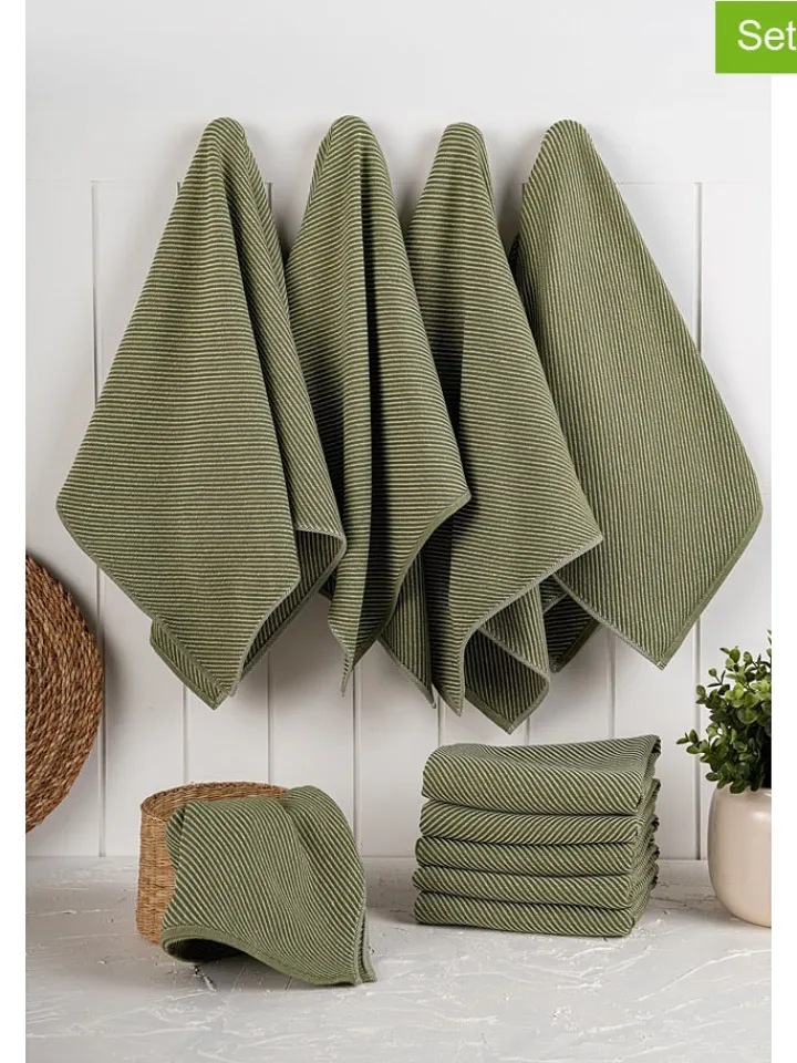 Violeta Home Küchentextilien<10er-Set: Geschirrtücher Grün - (L)76 x (B)43 cm