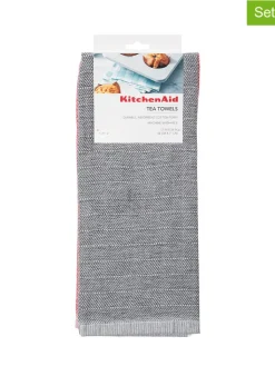 KitchenAid Küchentextilien|Tisch- & Küchentextilien<2er-Set: Geschirrtücher in Grau/ Rot - (L)71 x (B)44 cm