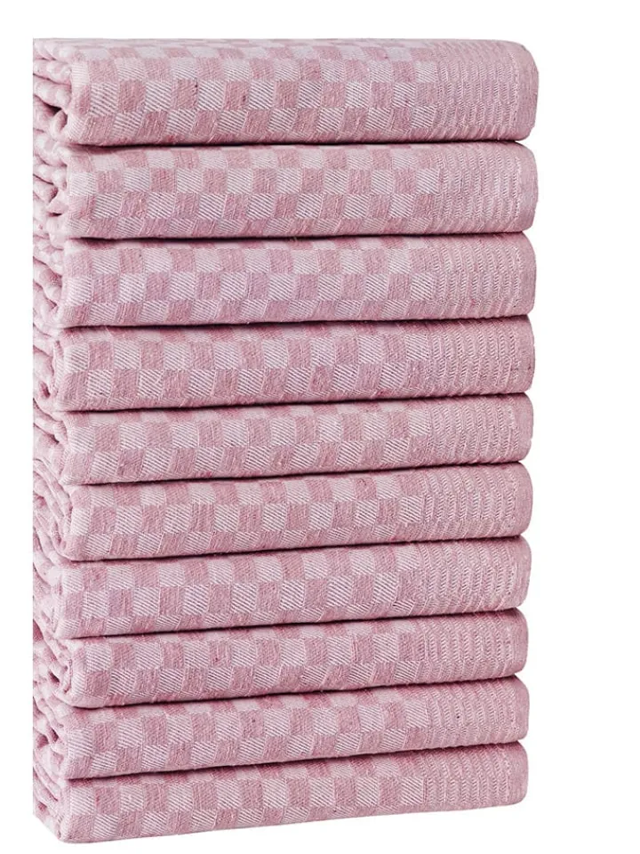 Colourful Cotton Tisch- & Küchentextilien|Küchentextilien<10er-Set: Geschirrtücher in Rosa