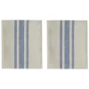 OYOY living design Küchentextilien|Tisch- & Küchentextilien<2er-Set: Geschirrtücher ''Linu'' in Beige/ Blau - (L)45 x (B)45 cm