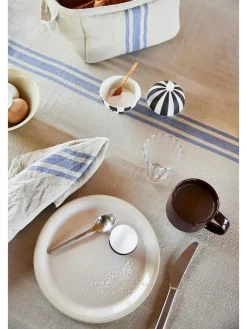 OYOY living design Küchentextilien|Tisch- & Küchentextilien<2er-Set: Geschirrtücher ''Linu'' in Beige/ Blau - (L)45 x (B)45 cm