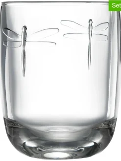 La Rochère France Gedeckter Tisch<6er-Set: Gläser "Libellules" in Transparent - 280 ml