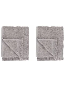 Blomus Badtextilien<2er-Set: Gästehandtücher "Frino" in Hellgrau - (L)30 x (B)50 cm