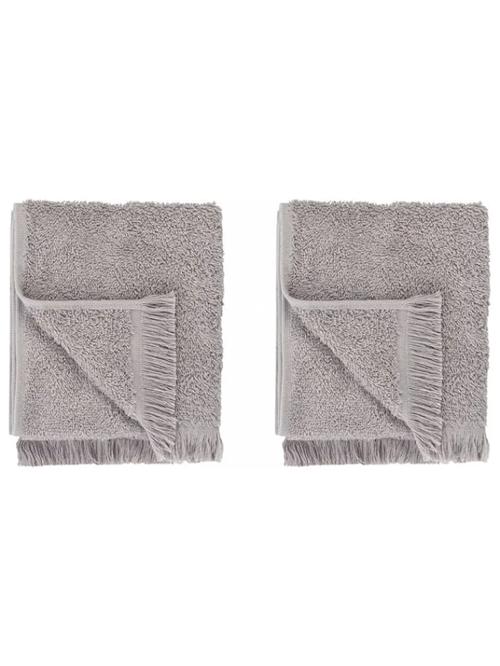 Blomus Badtextilien<2er-Set: Gästehandtücher "Frino" in Hellgrau - (L)30 x (B)50 cm