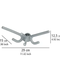 Wenko Garderoben|Regale & Schränke<2er-Set: Haken "Herkules" in Grau - (B)29 x (H)12,5 x (T)15 cm