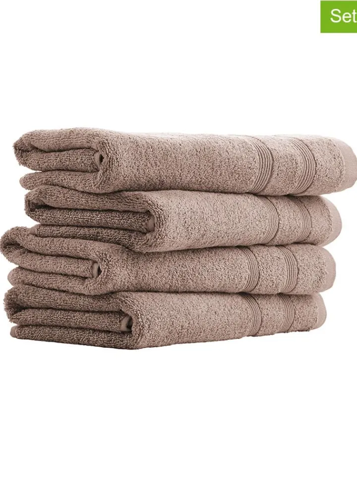 UNCOVER BY SCHIESSER Badtextilien<4er-Set: Handtücher "Brooklyn" in Taupe