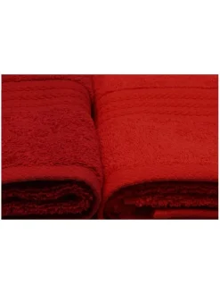 Colorful Cotton Badtextilien<4er-Set: Handtücher "Rainbow" in Bordeaux/ Rot/ Orange