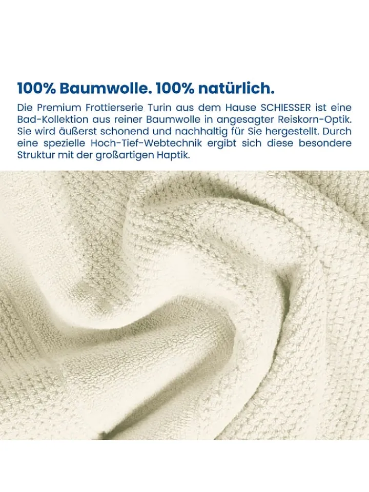 Schiesser Badtextilien|Badtextilien<4er-Set: Handtücher "Turin" in Creme