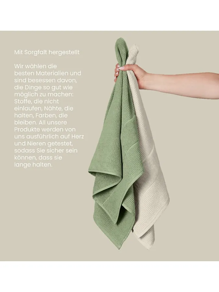 Schiesser Badtextilien|Badtextilien<4er-Set: Handtücher "Turin" in Creme