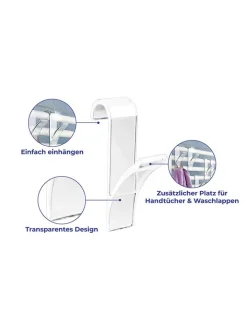 Wenko Badaccessoires<6er-Set: Handtuchhaken in Transparent - (H)10,5 cm