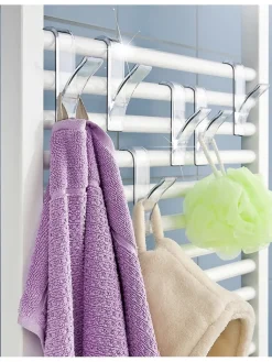 Wenko Badaccessoires<6er-Set: Handtuchhaken in Transparent - (H)10,5 cm