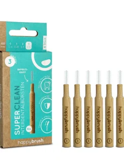happybrush Zahn & Mundpflege<4er-Set: Interdentalbürsten "SuperClean ISO 3" in Natur