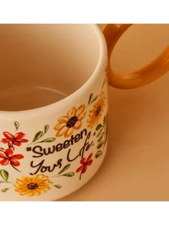 BELLA MAISON Gedeckter Tisch<2er-Set: Kaffeetassen "Flores" in Bunt - 270 ml