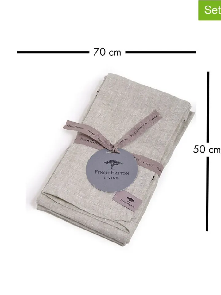 FYNCH-HATTON Tisch- & Küchentextilien|Küchentextilien<2er-Set: Küchenhandtücher "Knysna" in Taupe - (L)70 x (B)50 cm