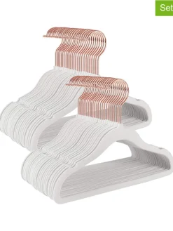 SONGMICS Garderoben<50er-Set: Kinderkleiderbügel in Weiß/ Roségold - (B)30 x (H)20,5 cm