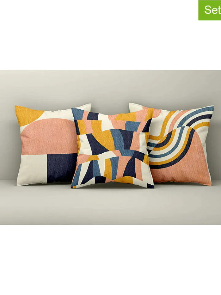 ABERTO DESIGN Kissen & Kissenhüllen<3er-Set: Kissenhüllen in Bunt