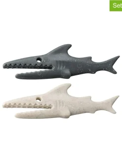 koziol Putz- & Waschutensilien<20er-Set: Klammern "Sharky" in Beige/ Anthrazit